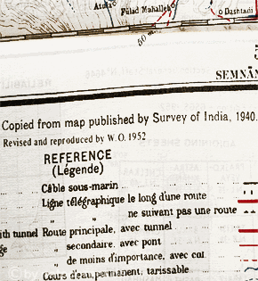 Datensatz entnommen von: Survey of India , 1940